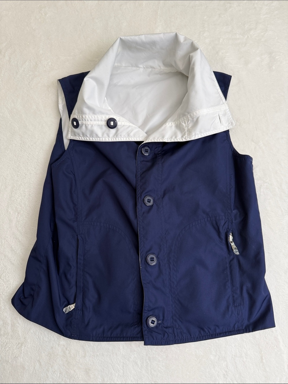 Ralph Lauren Navy and White Reversible Sleeveless Vest